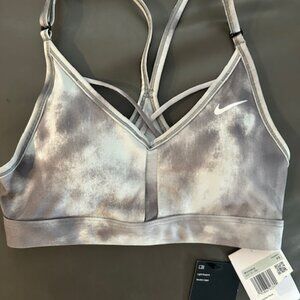 New w/tags Nike Indy Women's Sports Bra Grey Tie-Dye Light Support